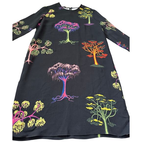 Stella McCarrney Multicolor Psychedelic Trees Shift Dress Size Medium (EU 40) - Picture 6 of 11